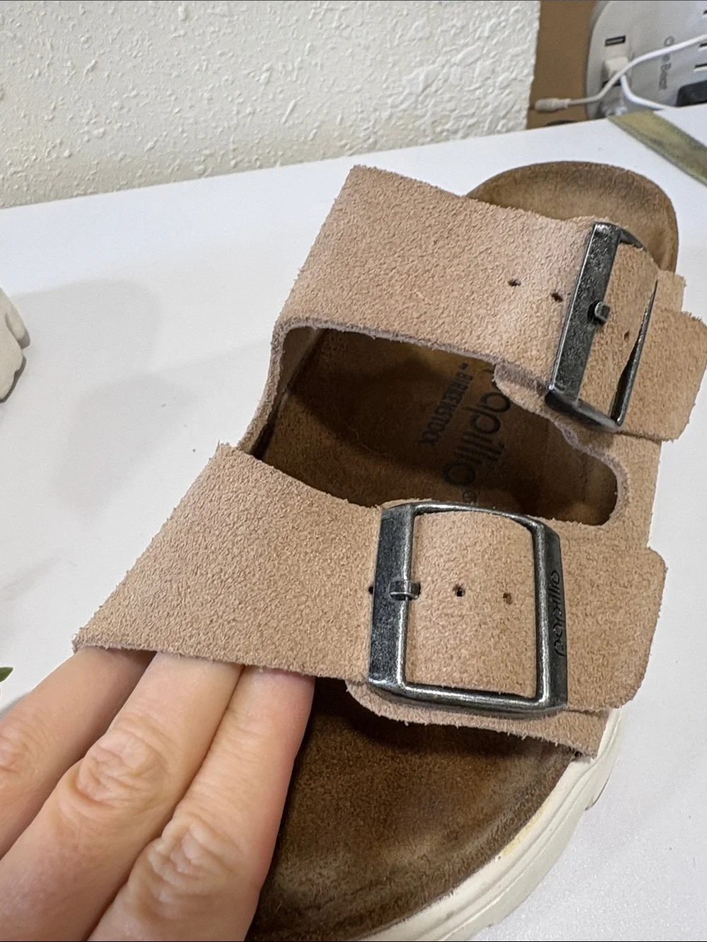 Birkenstock taupe suede